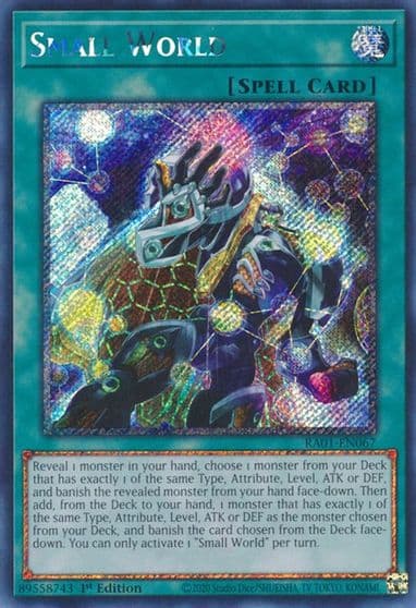 Small World Platinum Secret Rare 25th Anniversary Rarity Collection Yu-Gi-Oh! card
