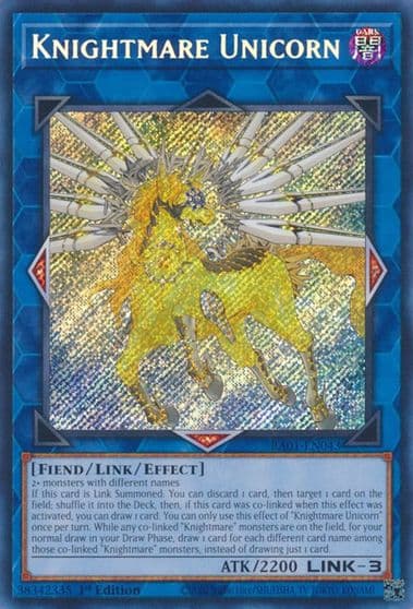 Knightmare Unicorn Secret Rare 25th Anniversary Rarity Collection Yu-Gi-Oh! card