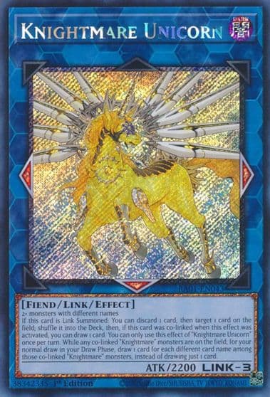 Knightmare Unicorn Platinum Secret Rare 25th Anniversary Rarity Collection Yu-Gi-Oh! card