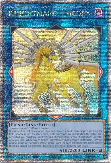 Knightmare Unicorn Quarter Century Secret Rare 25th Anniversary Rarity Collection Yu-Gi-Oh! card