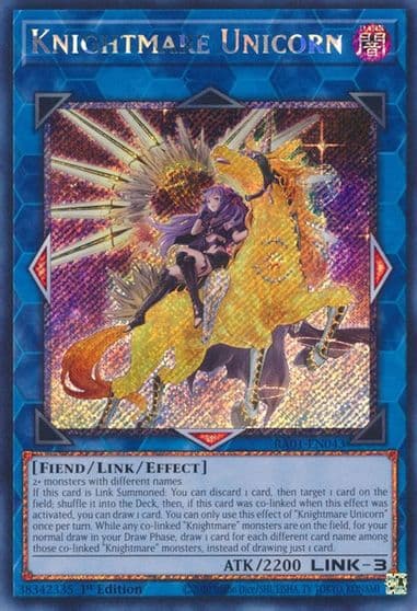 Knightmare Unicorn Alternate Art Platinum Secret Rare 25th Anniversary Rarity Collection Yu-Gi-Oh! card