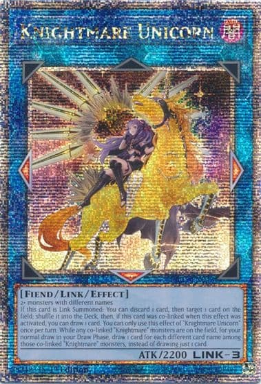Knightmare Unicorn Alternate Art Quarter Century Secret Rare 25th Anniversary Rarity Collection Yu-Gi-Oh! card
