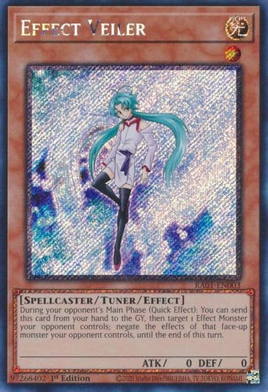 Effect Veiler Platinum Secret Rare 25th Anniversary Rarity Collection Yu-Gi-Oh! card