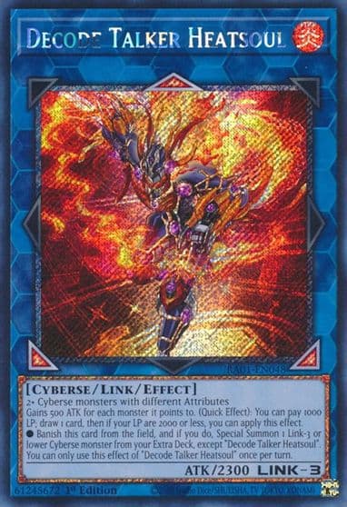 Decode Talker Heatsoul Platinum Secret Rare 25th Anniversary Rarity Collection Yu-Gi-Oh! card