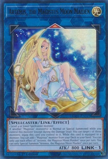 Artemis the Magistus Moon Maiden UR 25th Anniversary Rarity Collection Yu-Gi-Oh! card
