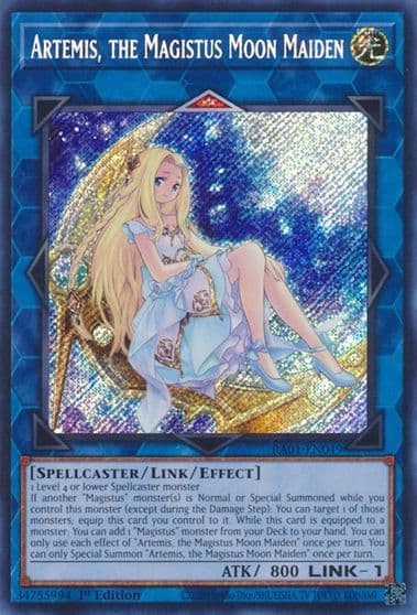 Artemis the Magistus Moon Maiden Secret Rare 25th Anniversary Rarity Collection Yu-Gi-Oh! card
