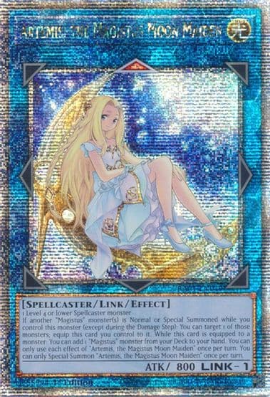 Artemis the Magistus Moon Maiden Quarter Century Secret Rare 25th Anniversary Rarity Collection Yu-Gi-Oh! card