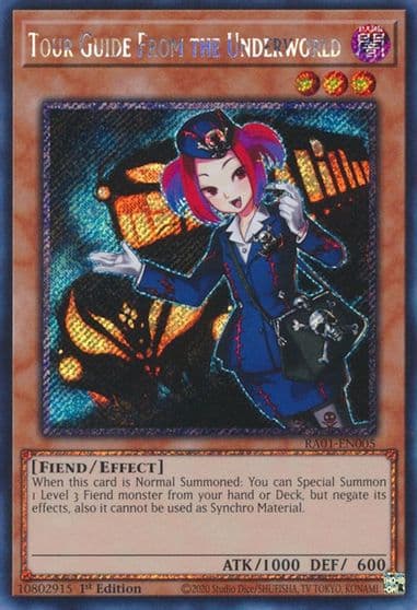 Tour Guide From the Underworld Platinum Secret Rare 25th Anniversary Rarity Collection Yu-Gi-Oh! card