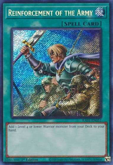 Reinforcement of the Army Secret Rare 25th Anniversary Rarity Collection Yu-Gi-Oh! card