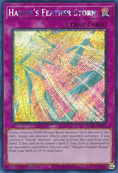 Harpies Feather Storm Platinum Secret Rare 25th Anniversary Rarity Collection Yu-Gi-Oh! card