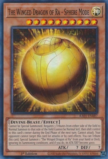 The Winged Dragon of Ra Sphere Mode 25th Anniversary Rarity Collection Yu-Gi-Oh! card
