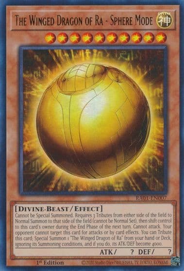 The Winged Dragon of Ra Sphere Mode UR 25th Anniversary Rarity Collection Yu-Gi-Oh! card