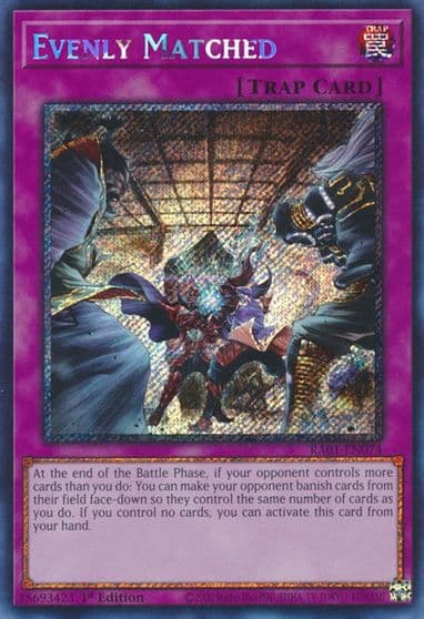 Evenly Matched Platinum Secret Rare 25th Anniversary Rarity Collection Yu-Gi-Oh! card