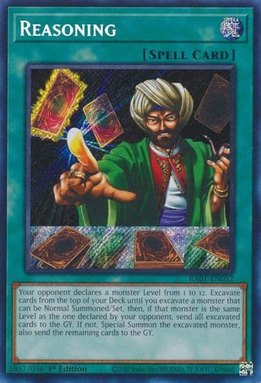 Reasoning Secret Rare 25th Anniversary Rarity Collection Yu-Gi-Oh! card