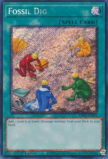 Fossil Dig Platinum Secret Rare 25th Anniversary Rarity Collection Yu-Gi-Oh! card