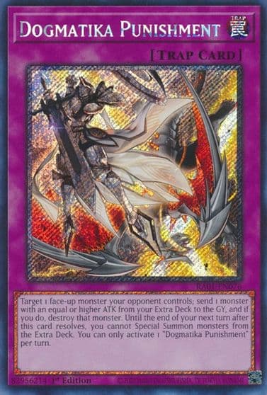 Dogmatika Punishment Platinum Secret Rare 25th Anniversary Rarity Collection Yu-Gi-Oh! card