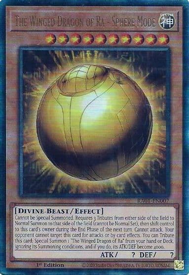 The Winged Dragon of Ra Sphere Mode PUR 25th Anniversary Rarity Collection Yu-Gi-Oh! card