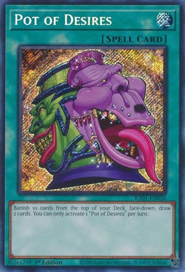 Pot of Desires Secret Rare 25th Anniversary Rarity Collection Yu-Gi-Oh! card