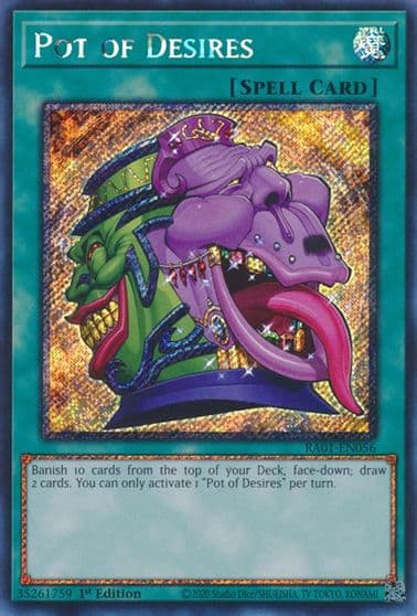 Pot of Desires Platinum Secret Rare 25th Anniversary Rarity Collection Yu-Gi-Oh! card