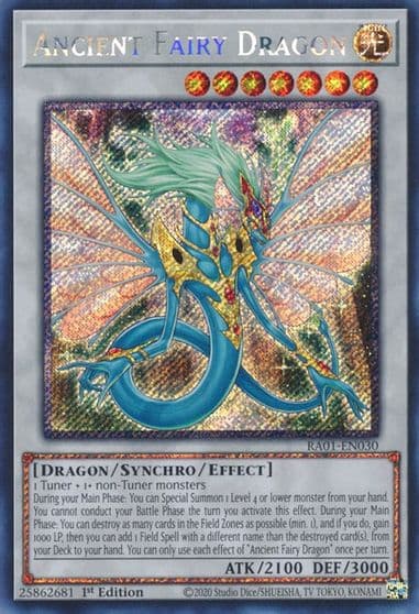 Ancient Fairy Dragon Platinum Secret Rare 25th Anniversary Rarity Collection Yu-Gi-Oh! card