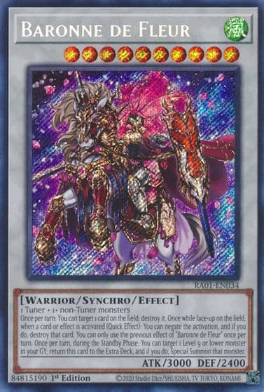 Baronne de Fleur Secret Rare 25th Anniversary Rarity Collection Yu-Gi-Oh! card
