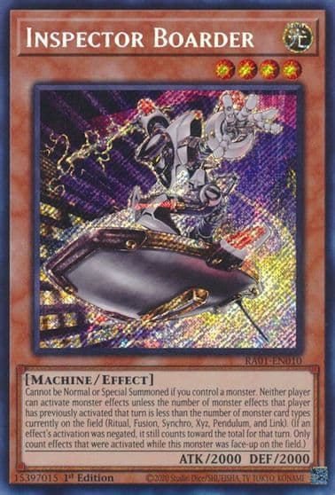 Inspector Boarder Secret Rare 25th Anniversary Rarity Collection Yu-Gi-Oh! card