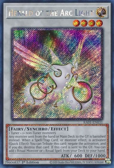 Herald of the Arc Light Platinum Secret Rare 25th Anniversary Rarity Collection Yu-Gi-Oh! card