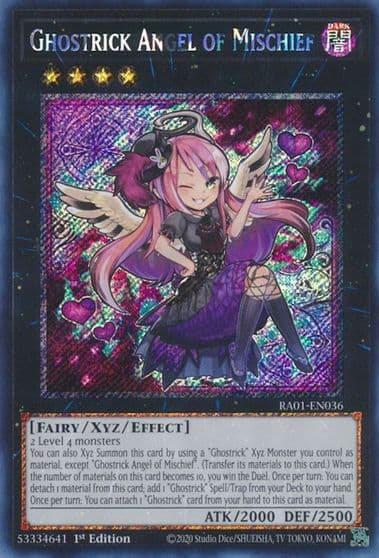 Ghostrick Angel of Mischief Platinum Secret Rare 25th Anniversary Rarity Collection Yu-Gi-Oh! card