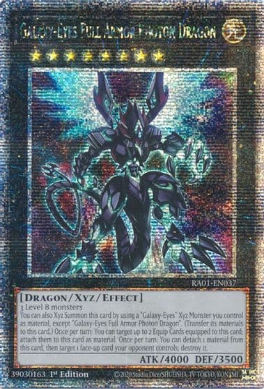 Galaxy Eyes Full Armor Photon Dragon Quarter Century Secret Rare 25th Anniversary Rarity Collection Yu-Gi-Oh! card