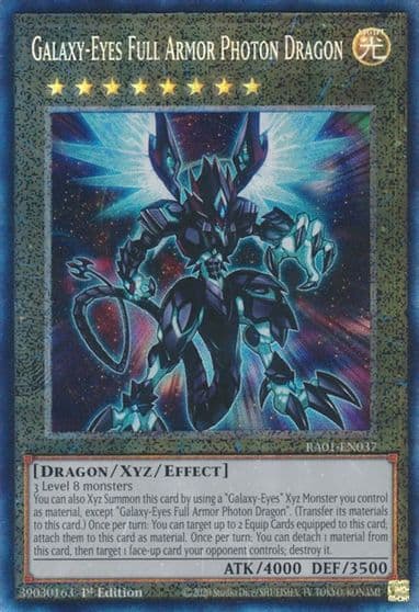 Galaxy Eyes Full Armor Photon Dragon PCR 25th Anniversary Rarity Collection Yu-Gi-Oh! card