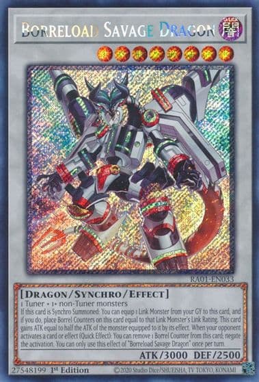 Borreload Savage Dragon Platinum Secret Rare 25th Anniversary Rarity Collection Yu-Gi-Oh! card