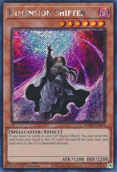 Dimension Shifter Platinum Secret Rare 25th Anniversary Rarity Collection Yu-Gi-Oh! card