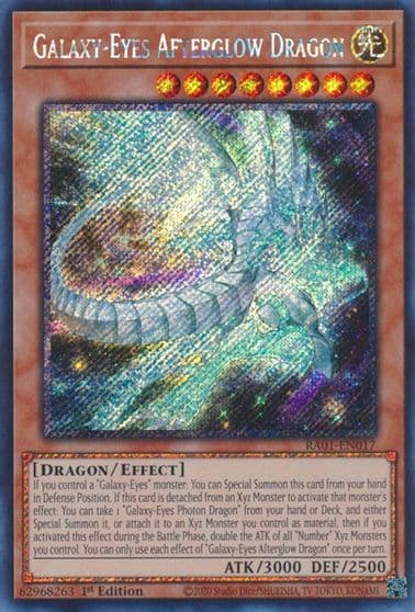 Galaxy Eyes Afterglow Dragon Platinum Secret Rare 25th Anniversary Rarity Collection Yu-Gi-Oh! card