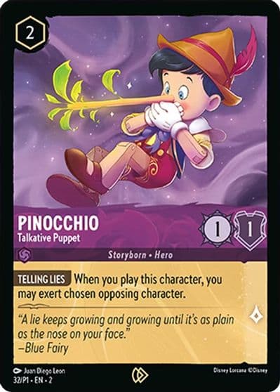 Pinocchio Talkative Puppet Disney Lorcana Promo Cards Lorcana card