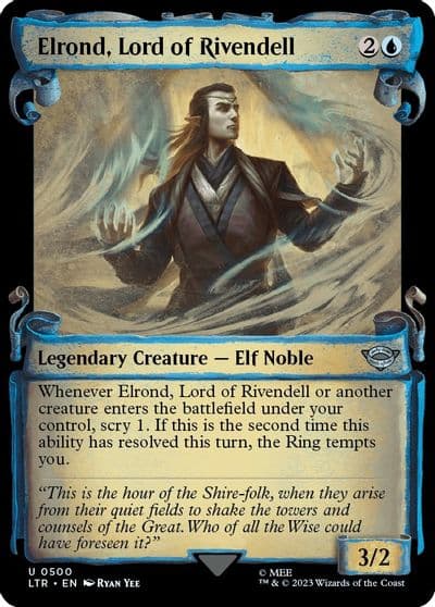 Elrond Lord of Rivendell Showcase Scrolls Universes Beyond: The Lord of the Rings: Tales of Middle-earth Magic card