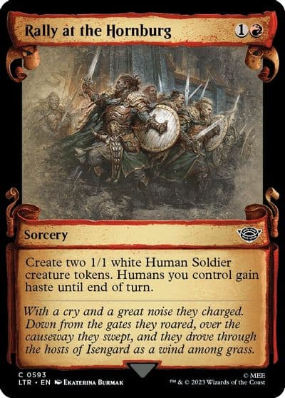 Rally at the Hornburg Showcase Scrolls Universes Beyond: The Lord of the Rings: Tales of Middle-earth Magic card