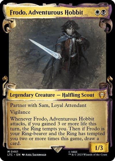 Frodo Adventurous Hobbit Showcase Scrolls Commander: The Lord of the Rings: Tales of Middle-earth Magic card