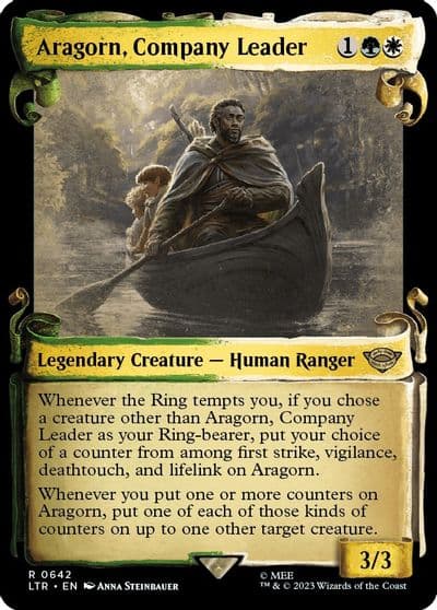 Aragorn Company Leader Showcase Scrolls Universes Beyond: The Lord of the Rings: Tales of Middle-earth Magic card