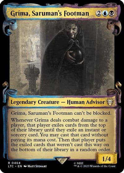 Grima Sarumans Footman Showcase Scrolls Commander: The Lord of the Rings: Tales of Middle-earth Magic card