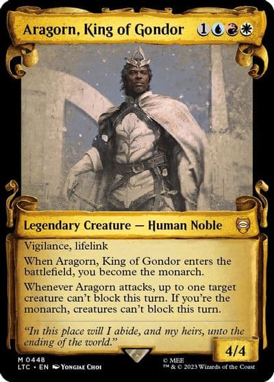 Aragorn King of Gondor Showcase Scrolls Commander: The Lord of the Rings: Tales of Middle-earth Magic card