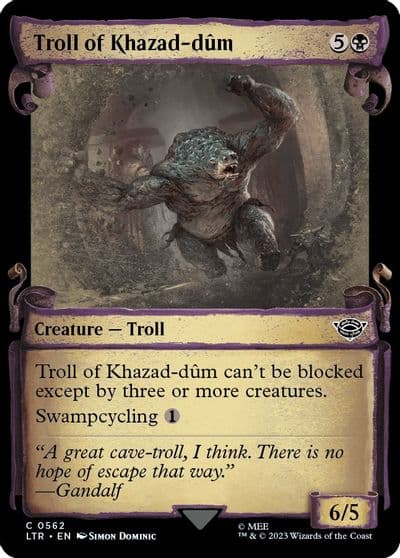 Troll of Khazad dum Showcase Scrolls Universes Beyond: The Lord of the Rings: Tales of Middle-earth Magic card