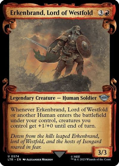 Erkenbrand Lord of Westfold Showcase Scrolls Universes Beyond: The Lord of the Rings: Tales of Middle-earth Magic card