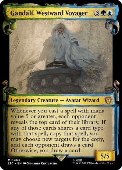 Gandalf Westward Voyager Showcase Scrolls Commander: The Lord of the Rings: Tales of Middle-earth Magic card