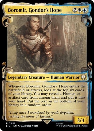 Boromir Gondors Hope Showcase Scrolls Commander: The Lord of the Rings: Tales of Middle-earth Magic card