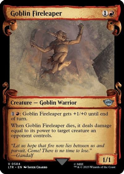 Goblin Fireleaper Showcase Scrolls Universes Beyond: The Lord of the Rings: Tales of Middle-earth Magic card