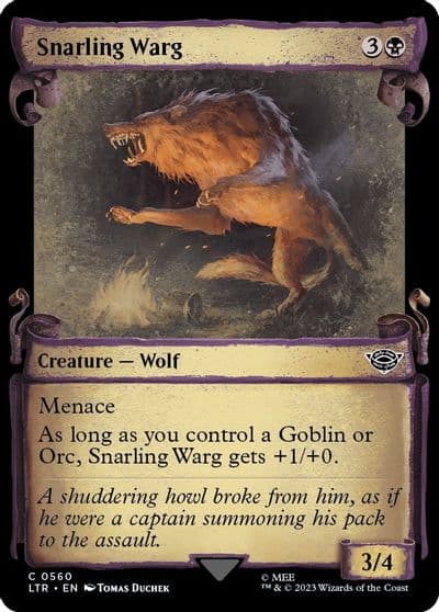 Snarling Warg Showcase Scrolls Universes Beyond: The Lord of the Rings: Tales of Middle-earth Magic card