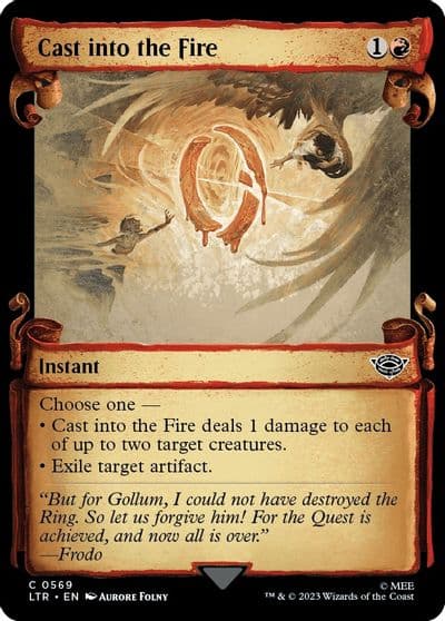 Cast into the Fire Showcase Scrolls Universes Beyond: The Lord of the Rings: Tales of Middle-earth Magic card