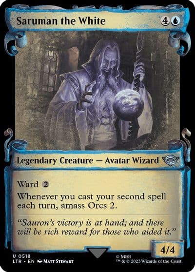 Saruman the White Showcase Scrolls Universes Beyond: The Lord of the Rings: Tales of Middle-earth Magic card