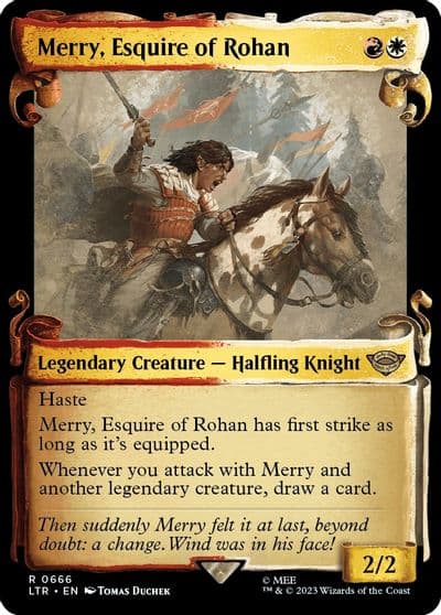 Merry Esquire of Rohan Showcase Scrolls Universes Beyond: The Lord of the Rings: Tales of Middle-earth Magic card