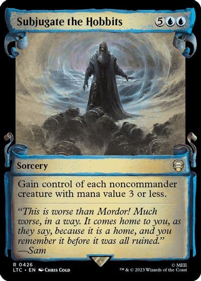 Subjugate the Hobbits Showcase Scrolls Commander: The Lord of the Rings: Tales of Middle-earth Magic card